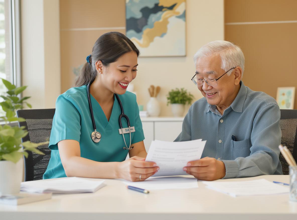 Care coordinator providing personalized assistance to community member